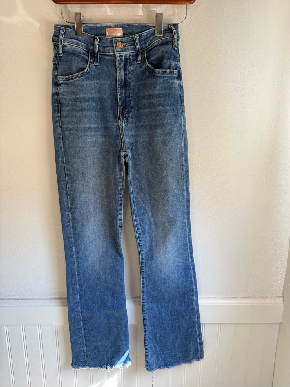 MOTHER The Hustler Ankle Fray Jeans Healing Jar Women's 25 Crop Stretch - Picture 3 of 13